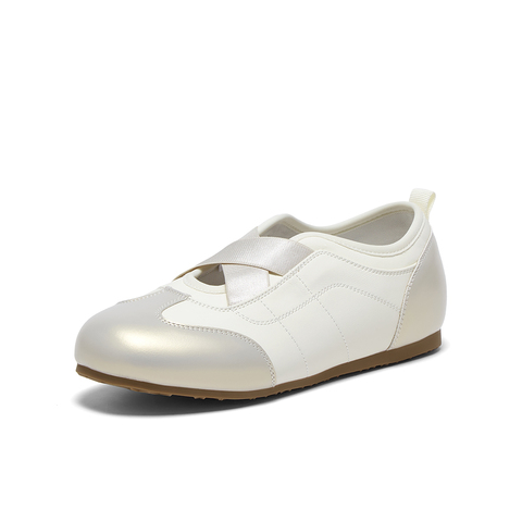 百思图2025夏季新款芭蕾舞德训鞋时尚潮流女休闲鞋D3620BA5