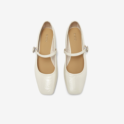 百思图2025秋季新款玛丽珍鞋时尚法式方头粗跟女单鞋F3507CQ5