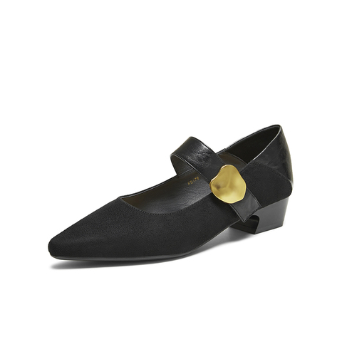 百思图2025秋季新款商场同款玛丽珍鞋时尚复古尖头女单鞋F5176CQ5