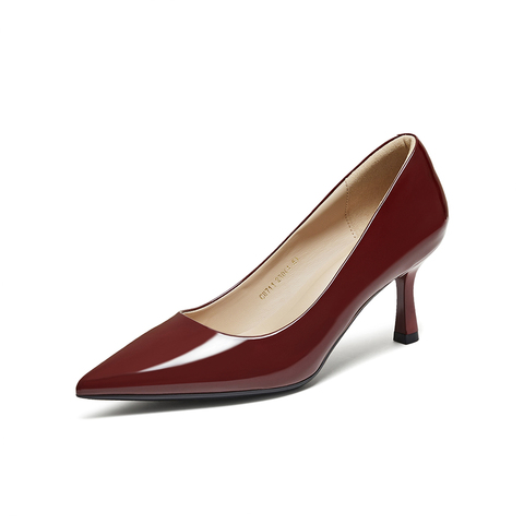 百思图2025秋季新款商场同款浅口单鞋潮流细高跟尖头女鞋CU711CQ5