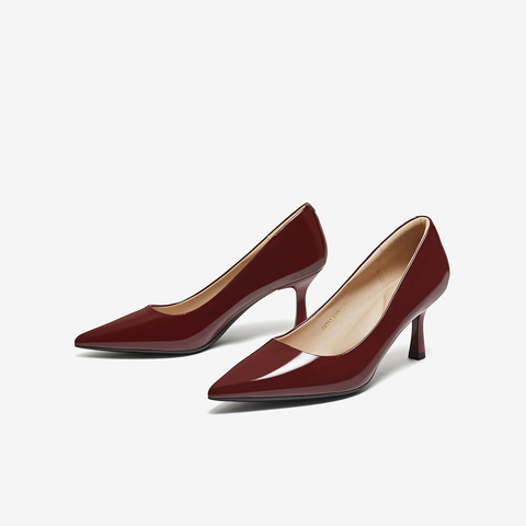 百思图2025秋季新款商场同款浅口单鞋潮流细高跟尖头女鞋CU711CQ5