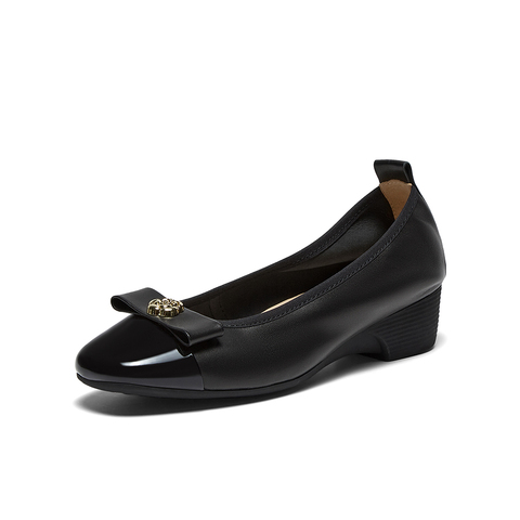 百思图2025秋季新款商场同款浅口单鞋时尚简约通勤女鞋C6021CQ5