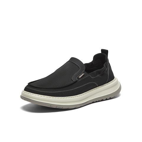 百思图2025夏季新款简约户外一脚蹬时尚布鞋厚底男休闲鞋K8865BM5