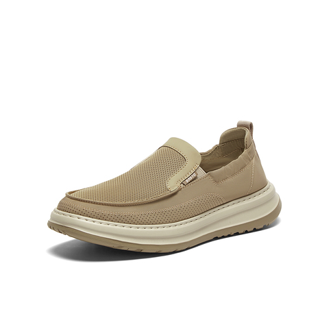 百思图2025夏季新款简约户外一脚蹬时尚布鞋厚底男休闲鞋K8865BM5