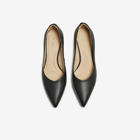 百思图2025秋季新款浅口单鞋时尚简约通勤细跟尖头女鞋K5612CQ5