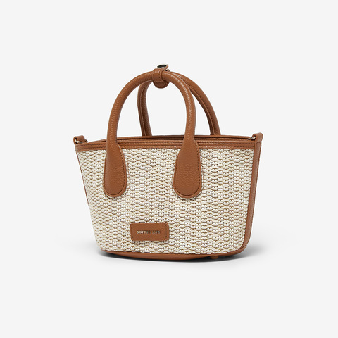 百思图2025夏新款商场同款时尚菜篮子水桶包单肩斜挎包女X3675BX5