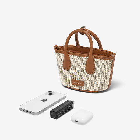 百思图2025夏新款商场同款时尚菜篮子水桶包单肩斜挎包女X3675BX5