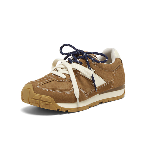 百思图2025秋季新款商场同款德训鞋时尚复古街头女休闲鞋G6613CM5