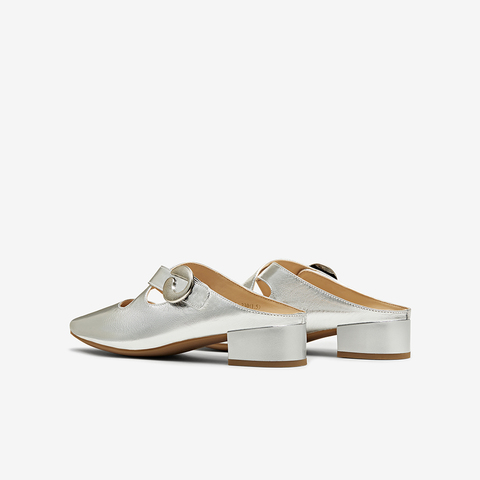 百思图2025夏季新款时尚简约休闲穆勒拖粗跟女拖鞋BN095BH5