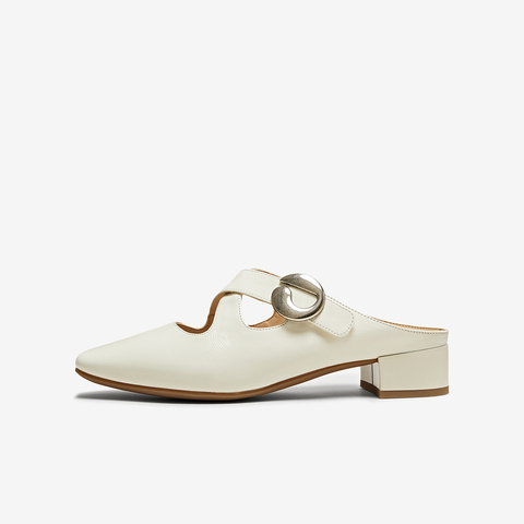 百思图2025夏季新款时尚简约休闲穆勒拖粗跟女拖鞋BN095BH5