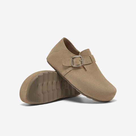 百思图2025秋季新款勃肯鞋简约时尚复古通勤休闲女单鞋D3532CM5