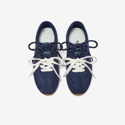 百思图2025秋季新款时尚复古运动德训鞋平跟女休闲鞋D3155CM5