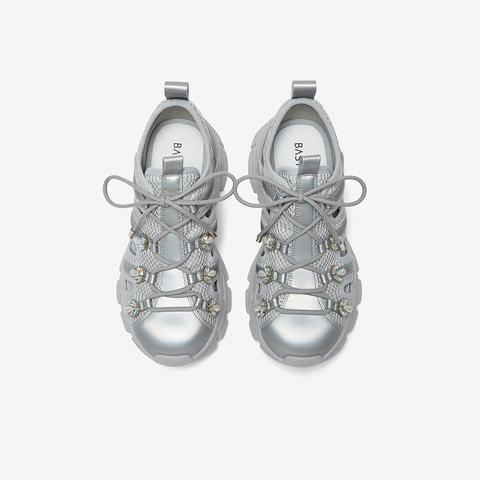 百思图2025夏季新款时尚运动厚底增高老爹鞋女休闲鞋D3079BM5