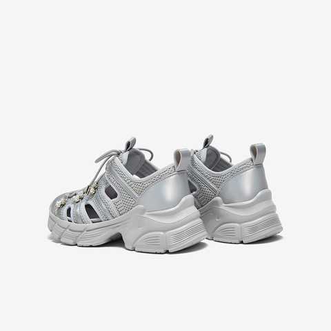 百思图2025夏季新款时尚运动厚底增高老爹鞋女休闲鞋D3079BM5