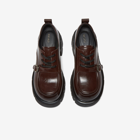 百思图2025秋季新款商场同款牛津鞋复古学院风女单鞋鞋CV180CM5