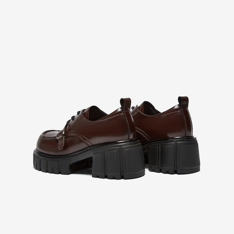 百思图2025秋季新款商场同款牛津鞋复古学院风女单鞋鞋CV180CM5