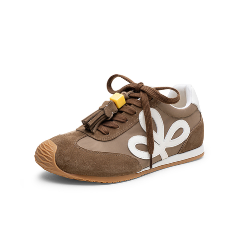 百思图2025秋季新款德训鞋时尚复古街头运动女休闲鞋A1856CM5