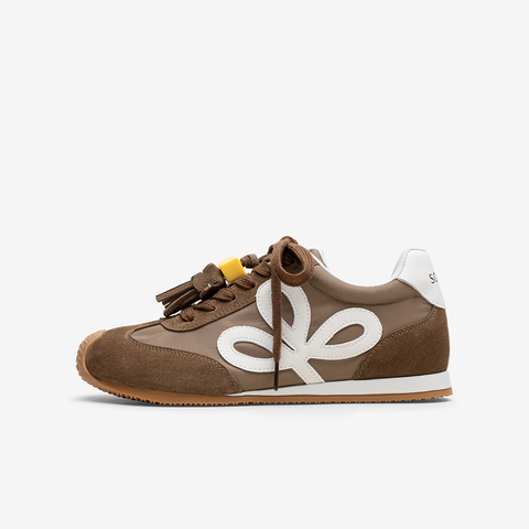 百思图2025秋季新款德训鞋时尚复古街头运动女休闲鞋A1856CM5