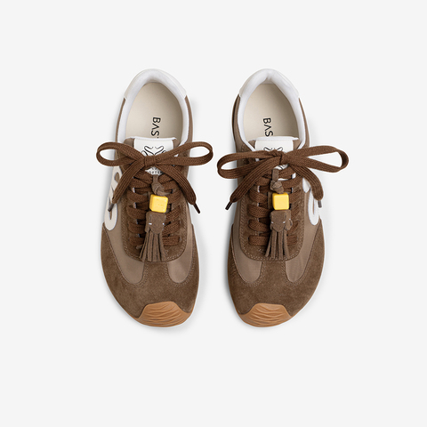 百思图2025秋季新款德训鞋时尚复古街头运动女休闲鞋A1856CM5