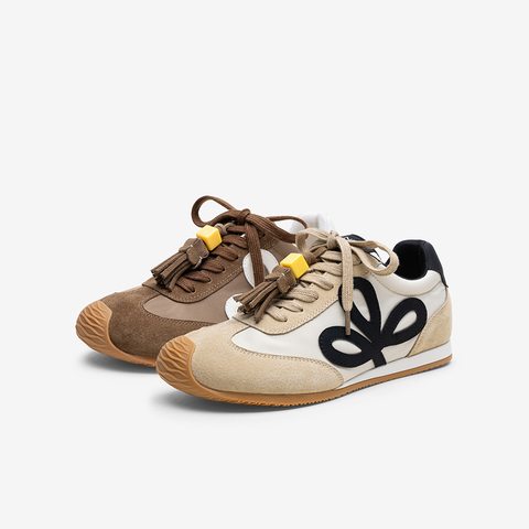 百思图2025秋季新款德训鞋时尚复古街头运动女休闲鞋A1856CM5