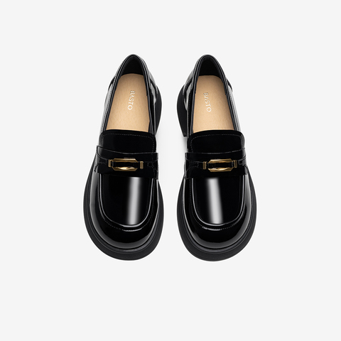 百思图2025秋季新款商场同款乐福鞋时尚学院风女单鞋S3356CA5