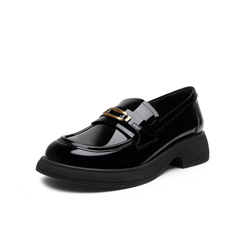 百思图2025秋季新款商场同款乐福鞋时尚学院风女单鞋S3356CA5