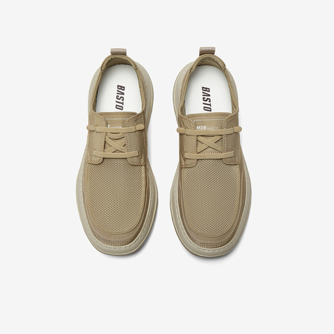 百思图2025夏季新款简约时尚户外休闲布鞋厚底男休闲鞋K8858BM5