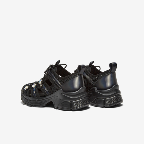 百思图2025夏季新款时尚运动厚底增高老爹鞋女休闲鞋D3079BM5