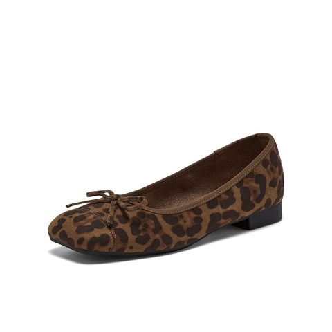 百思图2025秋季新款简约时尚蝴蝶结浅口方头女单鞋B2700CQ5