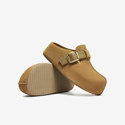 百思图2025秋季新款勃肯鞋时尚复古户外休闲女拖鞋E7332CH5