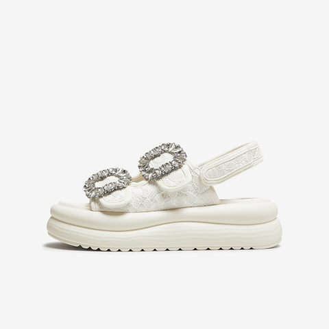 百思图2025夏季新款休闲凉鞋时尚小香风厚底休闲女凉鞋BP825BL5