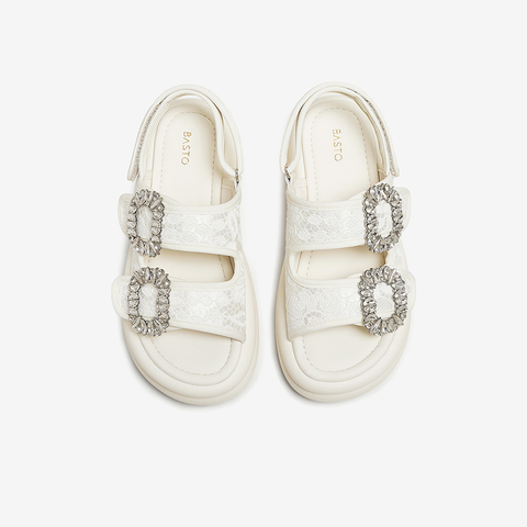 百思图2025夏季新款休闲凉鞋时尚小香风厚底休闲女凉鞋BP825BL5