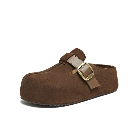 百思图2025秋季新款勃肯鞋时尚复古户外休闲女拖鞋E7332CH5