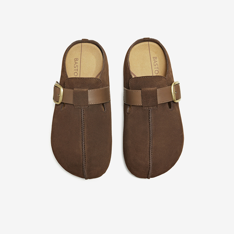 百思图2025秋季新款勃肯鞋时尚复古户外休闲女拖鞋E7332CH5