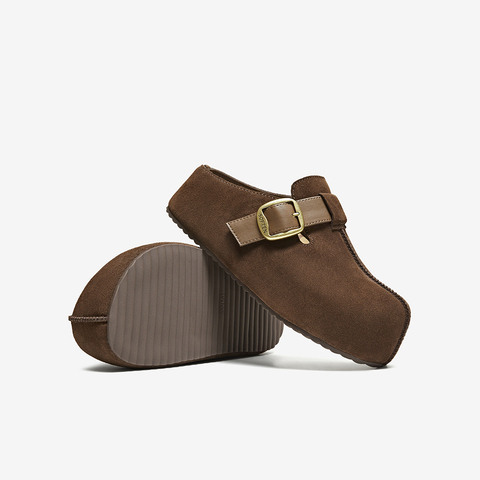 百思图2025秋季新款勃肯鞋时尚复古户外休闲女拖鞋E7332CH5