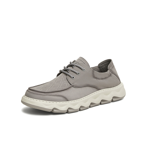 百思图2025夏季新款时尚简约户外运动布鞋厚底男休闲鞋51232BM5