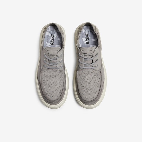 百思图2025夏季新款时尚简约户外运动布鞋厚底男休闲鞋51232BM5