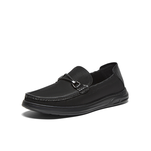 百思图2025夏季新款商场同款简约时尚布鞋平跟男休闲鞋V6016BM5