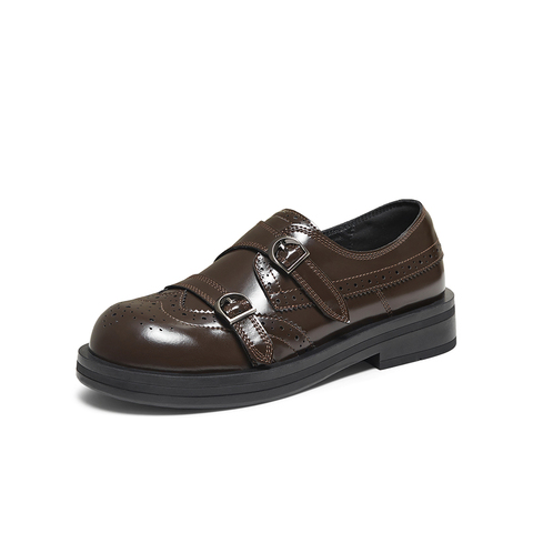 百思图2025秋季新款商场同款乐福鞋时尚简约学院女单鞋D3521CM5