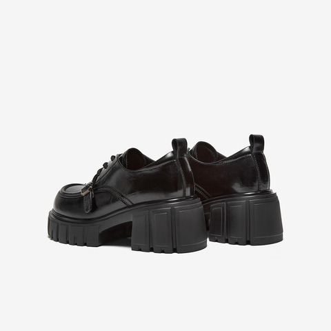 百思图2025秋季新款商场同款牛津鞋复古学院风女单鞋鞋CV180CM5