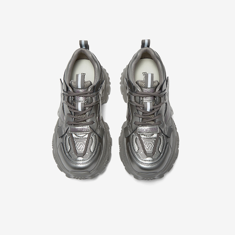 百思图2025秋季新款商场同款老爹鞋时尚厚底增高女休闲鞋G6111CM5