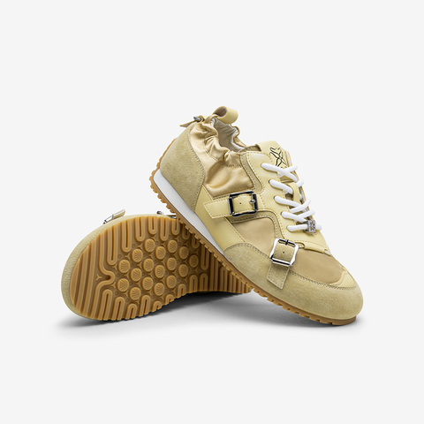 百思图2025秋季新款时尚户外运动德训鞋厚底女休闲鞋A8358CM5