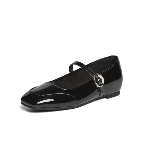 百思图2025春季新款商场同款简约通勤玛丽珍鞋方跟女单鞋M1303AQ5