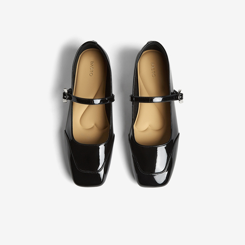 百思图2025春季新款商场同款简约通勤玛丽珍鞋方跟女单鞋M1303AQ5