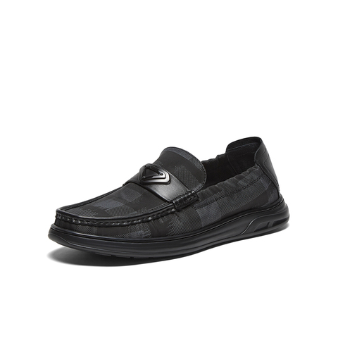 百思图2025夏季新款商场同款时尚通勤布鞋平跟男休闲鞋V6025BM5