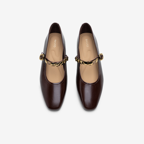 百思图2025秋季新款商场同款玛丽珍鞋时尚复古法式女单鞋F2081CQ5