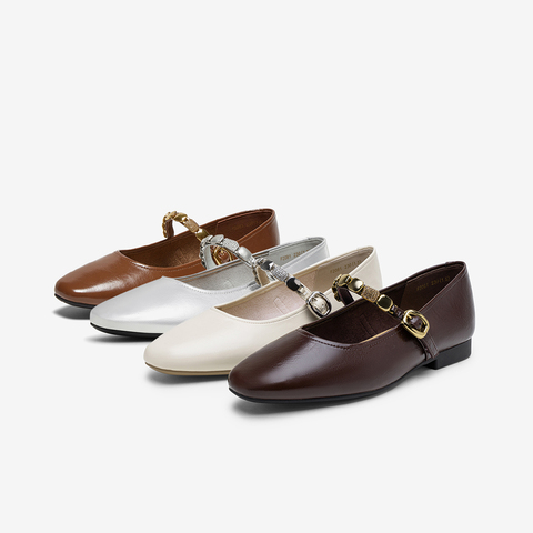 百思图2025秋季新款商场同款玛丽珍鞋时尚复古法式女单鞋F2081CQ5