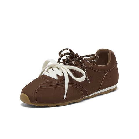 百思图2025秋季新款时尚复古运动德训鞋平跟女休闲鞋D3155CM5