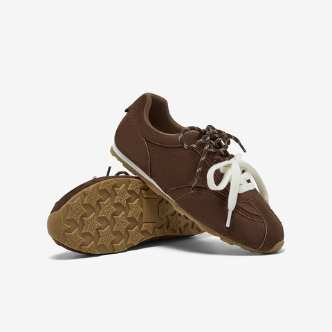 百思图2025秋季新款时尚复古运动德训鞋平跟女休闲鞋D3155CM5