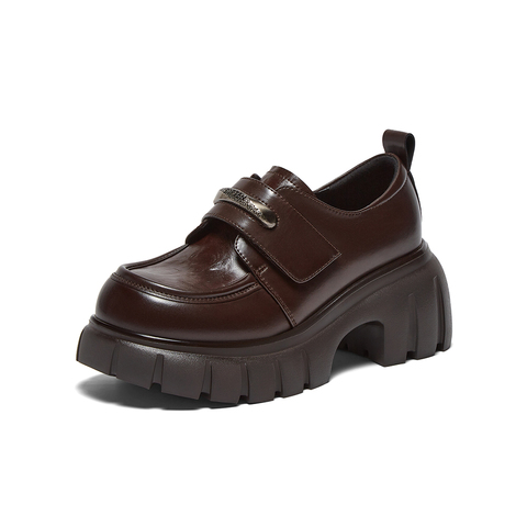 百思图2025秋季新款商场同款牛津鞋时尚学院风女单鞋CV178CM5